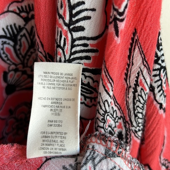 Free People Folk Song Mini Dress Coral Floral - Picture 11 of 14